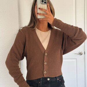 Good American Ribbed Cardigan (S)